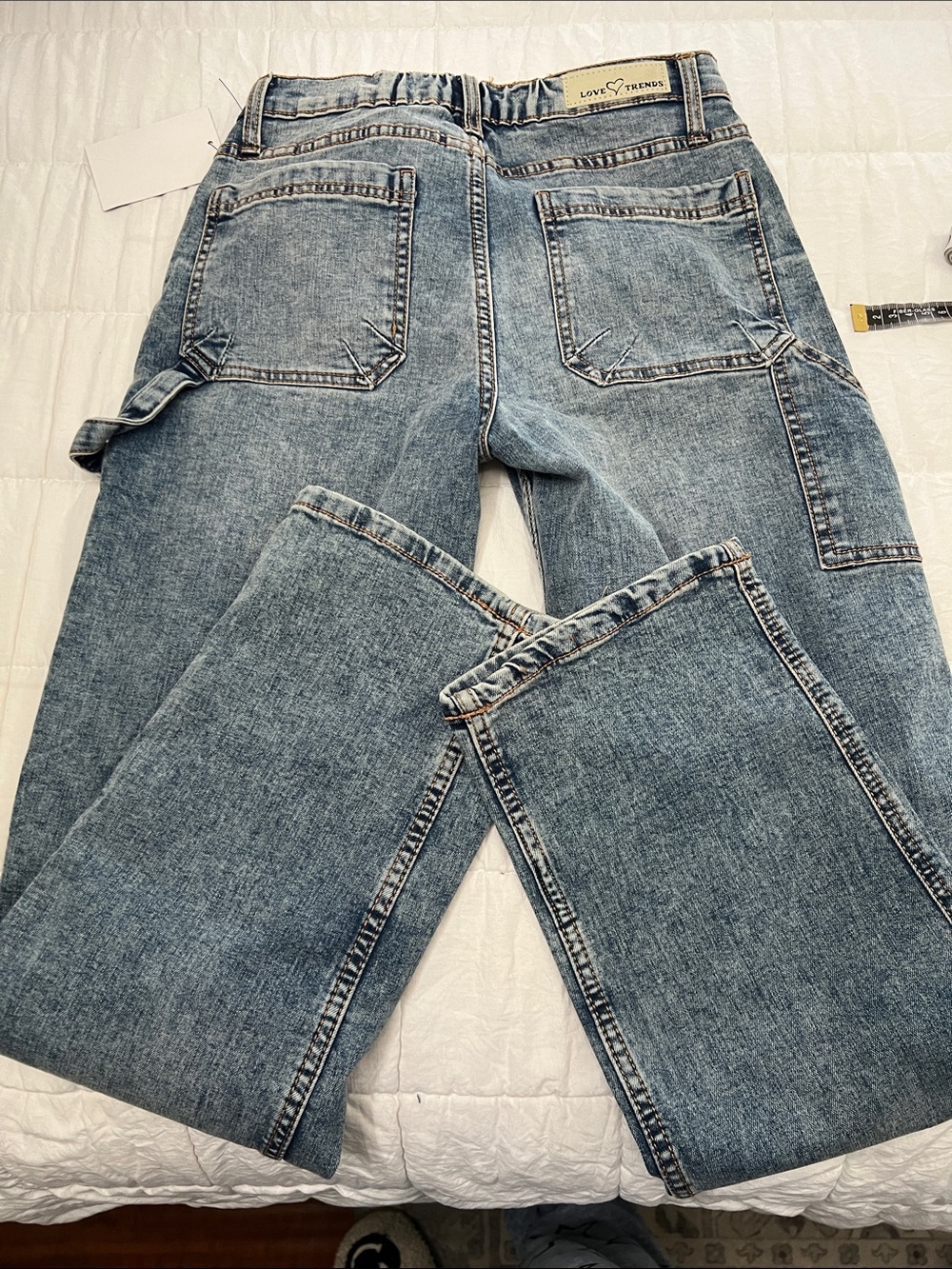 Love Tree Carpenter Jeans in Light Blue Denim